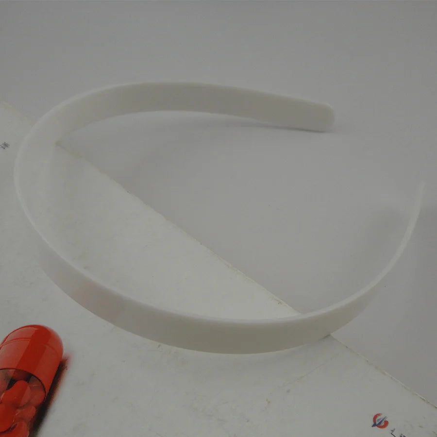 20PCS 14mm 12mm 10mm Black White Plain Plastic Flat Hair Headbands Eco-Friendly Material No Teeth Hair Hoops Base Hairbands DIY