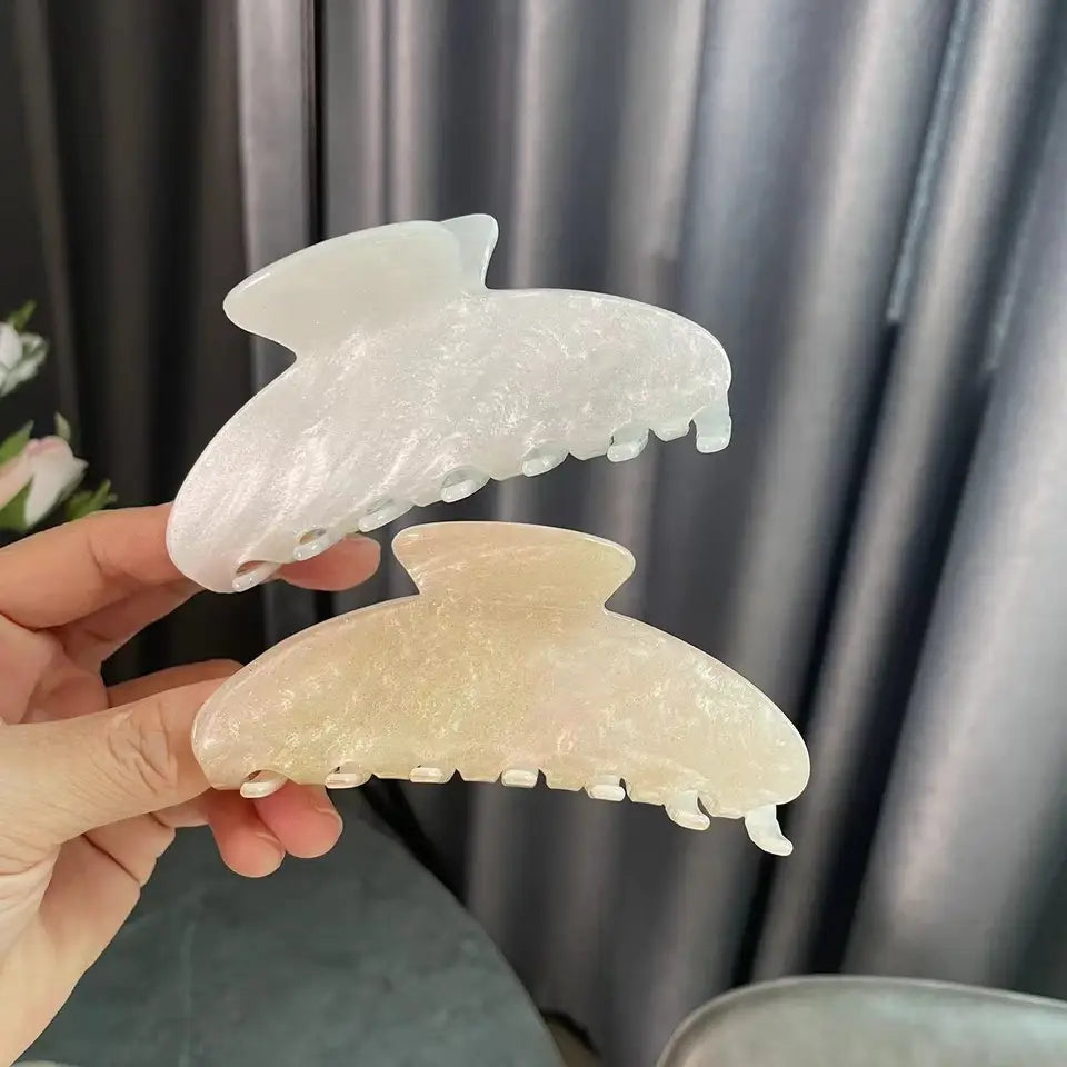 NEW Light Colour Shiny Hair Claw Classic Style Eco-Friendly Acrylic Hair Claw Clips Hair Accessories for Women Girls