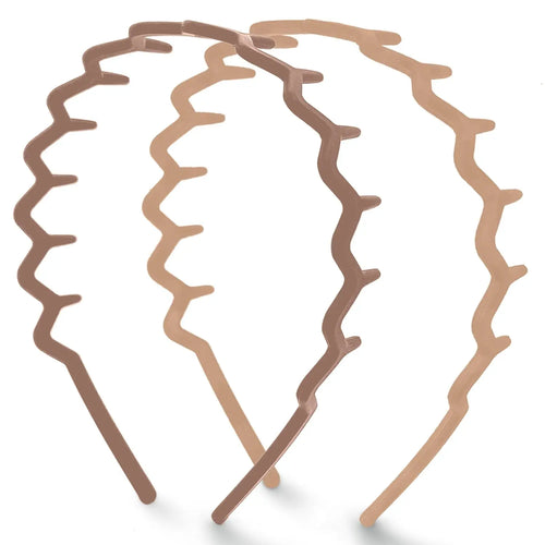 2026 S/S Kitsch Zig Zag 2-Pack Non-Slip Wave Design Headbands - Eco-Friendly Recycled Plastic Hair Accessories
