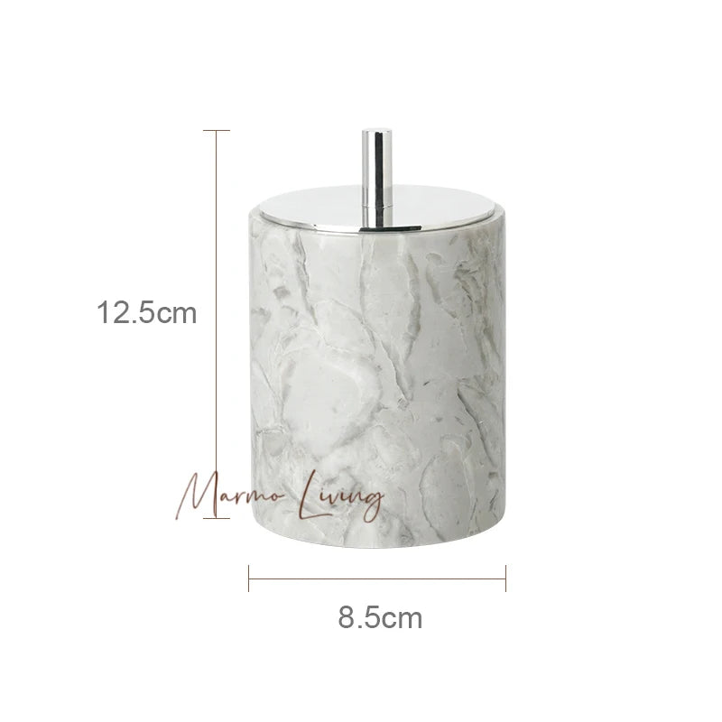 Pitaya Flower Natural Marble Bathroom Accessories Sets Soap Dispenser Toothbrush Holder Cup Toilet Brush Ashtray Jewelry Trays