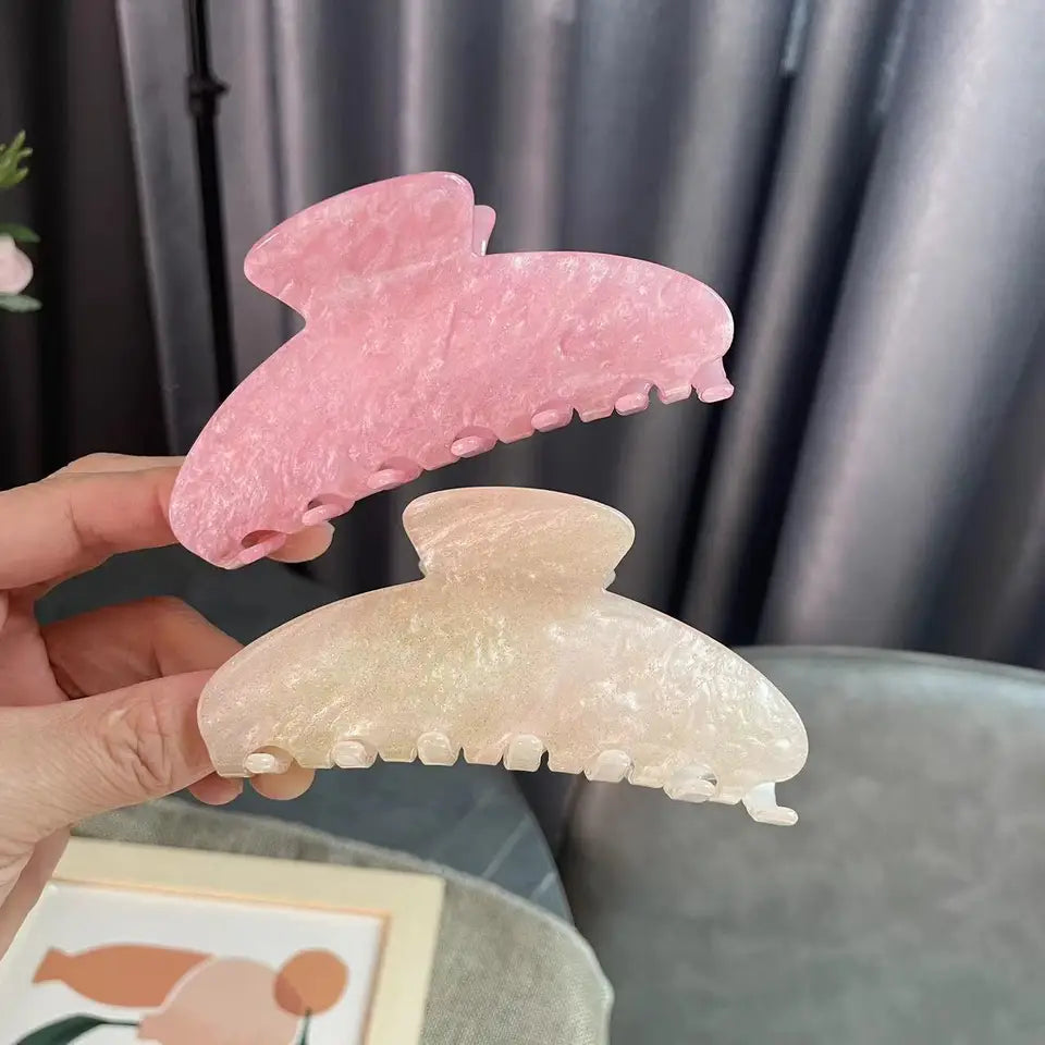 NEW Light Colour Shiny Hair Claw Classic Style Eco-Friendly Acrylic Hair Claw Clips Hair Accessories for Women Girls