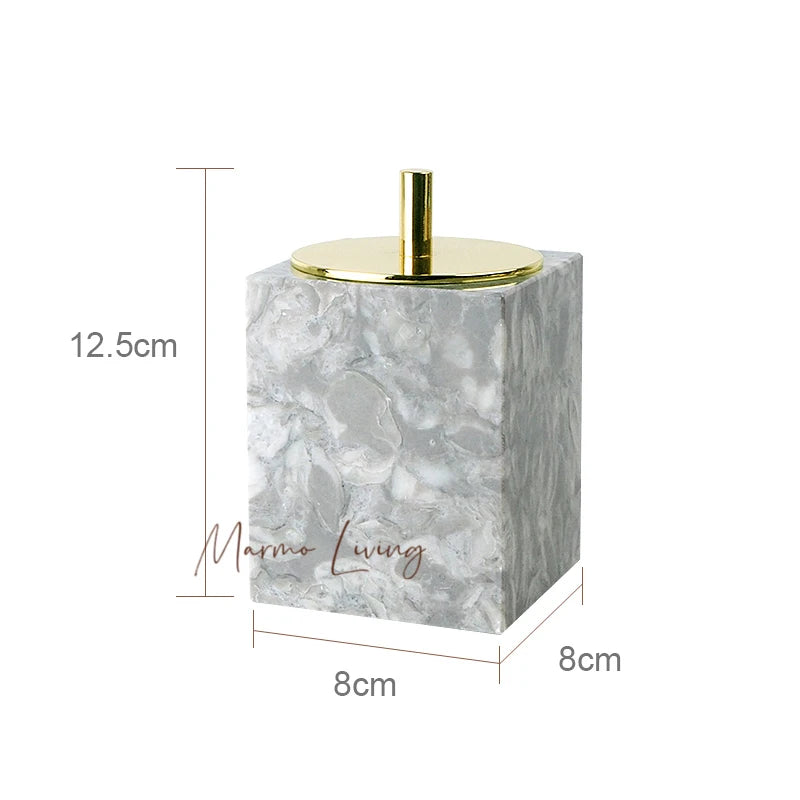 Pitaya Flower Natural Marble Bathroom Accessories Sets Soap Dispenser Toothbrush Holder Cup Toilet Brush Ashtray Jewelry Trays