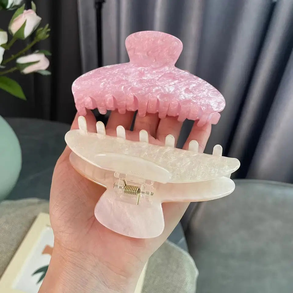 NEW Light Colour Shiny Hair Claw Classic Style Eco-Friendly Acrylic Hair Claw Clips Hair Accessories for Women Girls