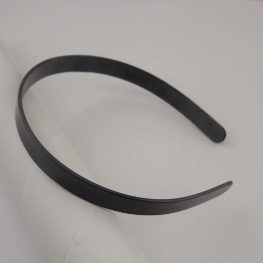 20PCS 14mm 12mm 10mm Black White Plain Plastic Flat Hair Headbands Eco-Friendly Material No Teeth Hair Hoops Base Hairbands DIY